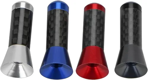 Miniatura 6 de Antena corta para coche, Antena aérea universal rechoncha de 3.5cm, Antena mini de coche de fibra de carbono con rosca de aleación de aluminio