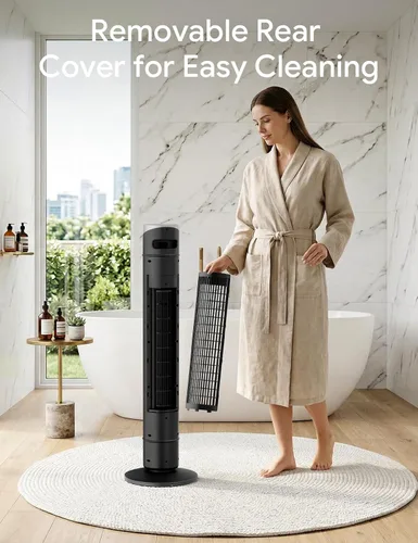 Miniatura 16 de ZAFRO Ventilador de torre inteligente para dormitorio, ventilador de torre oscilante de 120°, 28 pies/s de alta velocidad, 12 velocidades, 4 modos