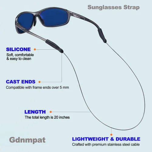 Miniatura 5 de Correa para Gafas - Correa para Gafas de Sol, Correas para Gafas Sin Cable de Cola, Cordón para Anteojos, Sujetadores de Gafas Alrededor del Cuello