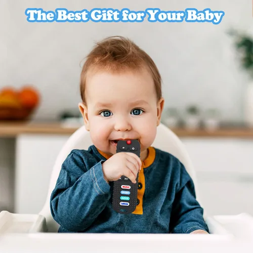Miniatura 2 de Paquete de 2 mordedores con forma de control remoto para bebé, juguete para bebés, control remoto de TV, juguetes de dentición con control remoto