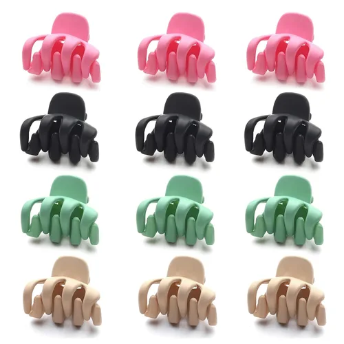 Miniatura 7 de Cobahom 24 pinzas pequeñas de plástico para cabello fino, accesorios de peinado antideslizantes para mujeres y niñas (negro, peinado)