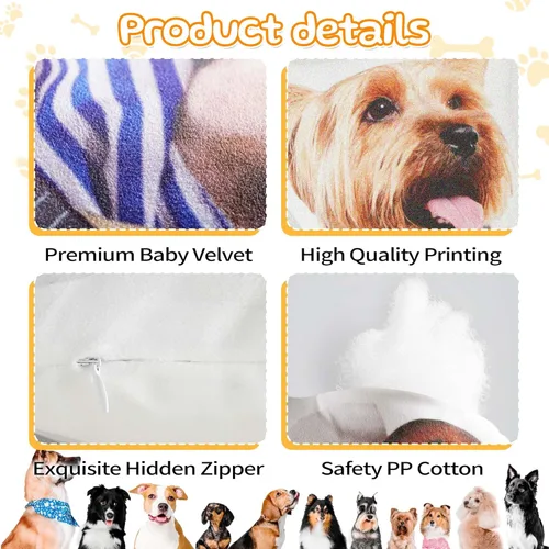 Miniatura 4 de Easycosy Regalos de almohada con foto personalizada, almohada personalizada para mascotas con forma de imagen de tu perro y gato, regalos únicos