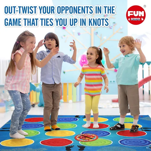 Miniatura 9 de FunKidz - Juego clásico de poses giratorias, juego de fiesta gigante para niños y adultos, mayor tamaño, actividad familiar en interiores