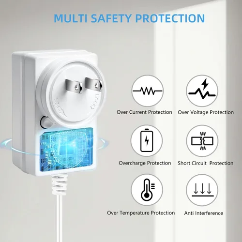 Miniatura 7 de Adaptador de fuente de alimentación de 12 V, 2 A, convertidor de 24 W CA/CC de 100 V-240 V a 12 voltios y extremos de cable desnudo + terminales