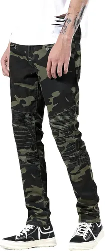 Miniatura 3 de Liuhond Skinny Slim Fashion - Jeans elásticos de motociclista de Hip Hop con agujeros rectos rasgados