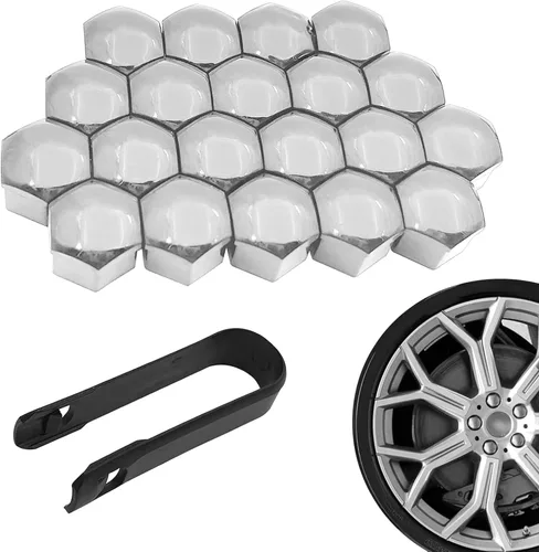 Miniatura 8 de 20 fundas para tuercas de rueda de automóvil, cubierta decorativa de pernos de rueda de 0.67 pulgadas con herramienta de extracción, tapas