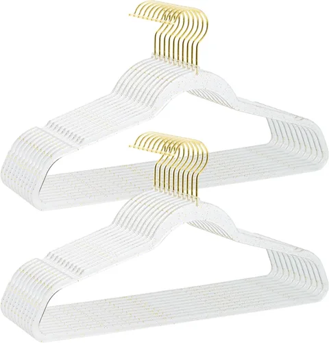 Miniatura 16 de VSV stoage Perchas transparentes de 16 pulgadas, paquete de 40 perchas de plástico para armario de adultos, perchas delgadas brillantes con gancho