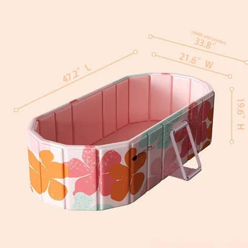 Miniatura 6 de Genrenyen Bañera Portátil para Adultos de 47" Grande Plegable Sin Instalación Bañera para Cabina de Ducha, Baño Caliente SPA Remojo Bañera de Pie