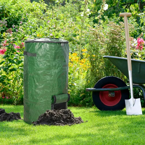 Miniatura 3 de MyLifeUNIT Contenedores de compostaje para exteriores, contenedor de compostaje para jardín exterior, bolsa de basura reutilizable para jardín, 34