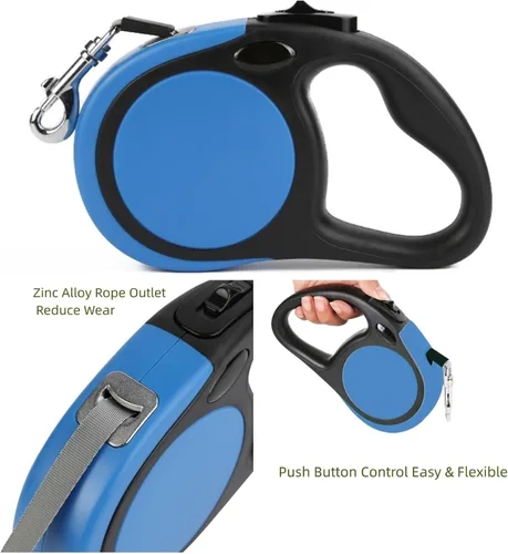 Miniatura 2 de Correa retráctil doble para perros de raza pequeña (hasta 44 libras cada una) – Correa extensible de doble cabeza de 16 pies para mascotas