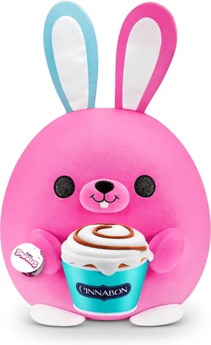 ZURU Snackles (Cinnabon Bunny - Peluche de tamaño súper grande de 14 pulgadas por ZURU, felpa ultra suave, peluche coleccionable con marcas con
