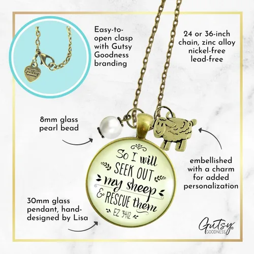 Miniatura 20 de Gutsy Goodness Faith He Cares - Collares hechos a mano con mensaje para mujer cristiana