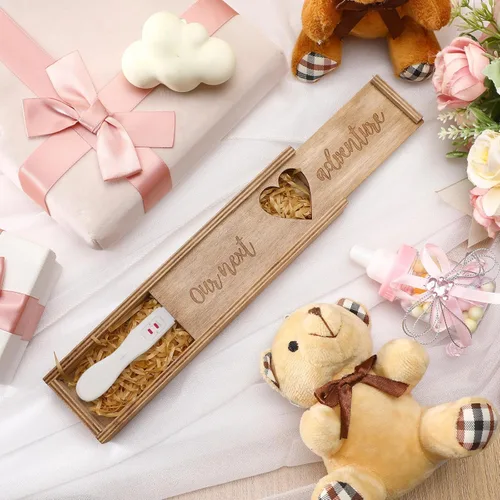 Miniatura 3 de Barydat Caja de regalo de prueba de embarazo, caja de recuerdo, anuncio de embarazo para esposo, anuncios de revelación de bebés de madera, ideas