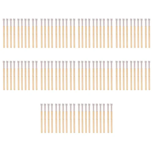 Miniatura 4 de 100pcs prueba de primavera Pogo Pin PCB Prueba Pogo Pin Cabeza cóncava Tipo Material de latón 2.02mm/0.1in Diámetro del tubo 33.35mm/1.3in Pasadores