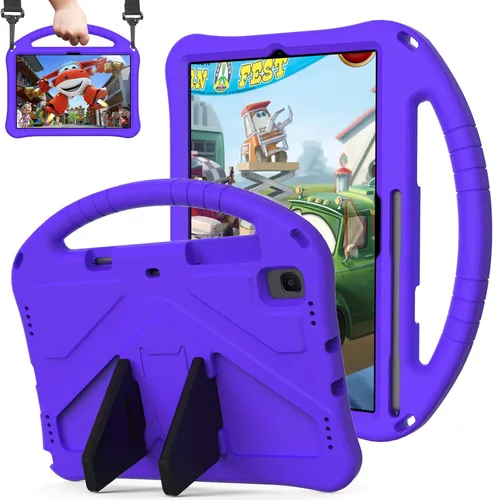 Miniatura 9 de Funda para niños para Xiaomi Pad 5 de 11 pulgadas 2021, ligera, a prueba de golpes, con soporte de mango convertible y correa para el hombro, funda