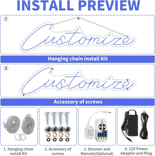 Miniatura 7 de MOLCOVEX Letreros LED de neón personalizados para decoración de pared, luces de nombre personalizadas para boda, dormitorio, decoración del hogar
