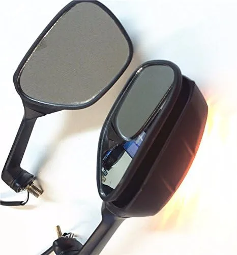Miniatura 5 de Espejos estilo SMT-OEM compatibles con Suzuki GSXR600 750 2009 2010 2011 2012 GSXR1000 Negro con luz LED amarilla Señales de giro Producto