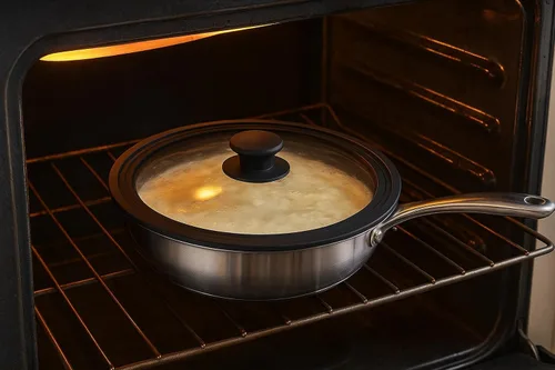 Miniatura 4 de Bezrat Tapas universales para ollas, sartenes y sartenes – Paquete de 2 cubiertas resistentes al calor de vidrio templado con borde de silicona – Se