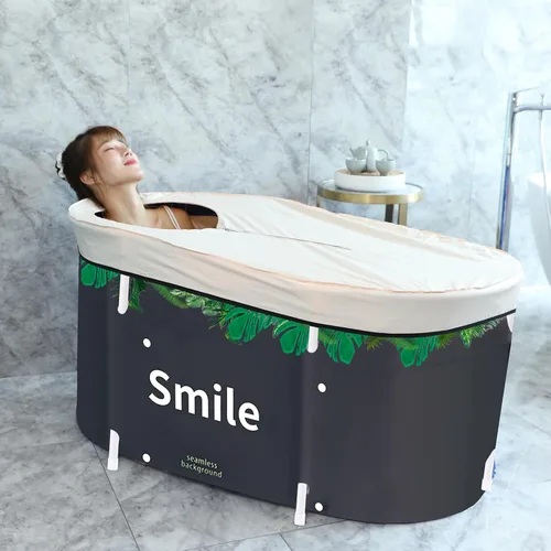 Miniatura 2 de BDL - tina portátil para adultos de 47" de gran tamaño plegable, tina de spa para regadera, tina de baño separada para la familia, engrosada