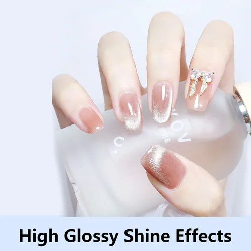 Miniatura 8 de JODSONE - Juego de 2 capas de gel de 0.3 fl oz sin necesidad de limpieza, acabado claro brillante de larga duración, no requiere remojo, requiere
