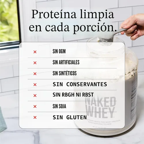 Miniatura 2 de NAKED Proteína de suero aislado - Solo 2 ingredientes, 30g de proteína de vacas alimentadas con hierba, cero carbohidratos, sin sabor