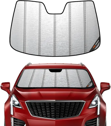 Pigenius Parasol para parabrisas para Cadillac XT5 2017-2026, acabado plateado metálico