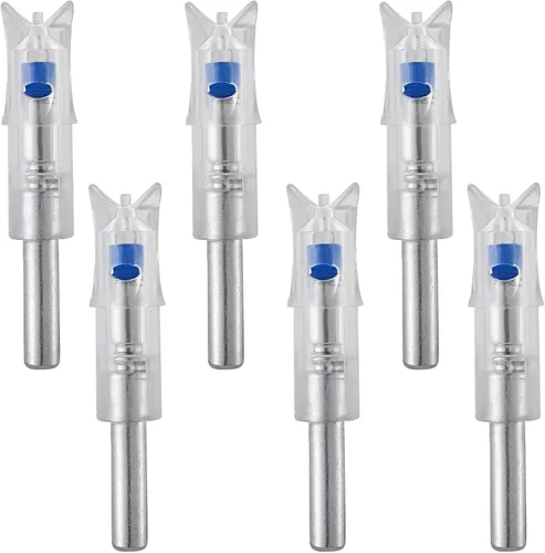 Miniatura 3 de 6 piezas de cercas iluminadas para ballesta de 0.300/0.300 in de diámetro interior con luz LED de flecha para tiro con arco y caza Azul