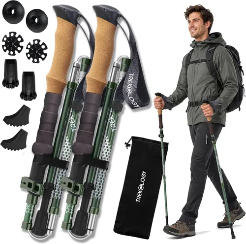 Miniatura 8 de Trekology Trek-Z - Bastones de senderismo y trekking plegables - Soporte de equilibrio para personas mayores, mujeres y hombres, 2 unidades por set