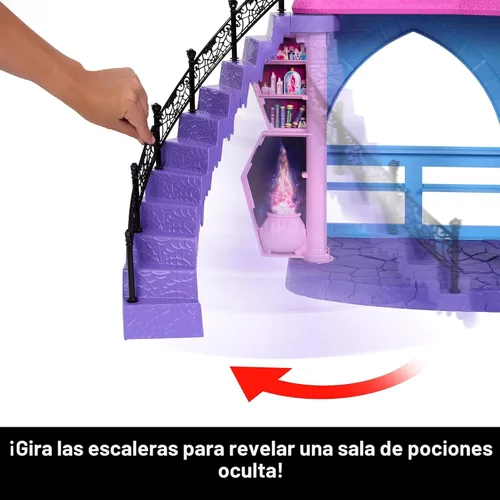 Miniatura 5 de Monster High Casa de muñecas, juego de escuela secundaria embrujada con 7 áreas de juego y más de 35 piezas de narración de historias, incluyendo