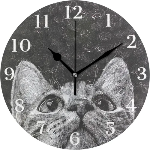 Miniatura 24 de Reloj de pared de amapola de maíz con flores azules, silencioso, sin tictac, funciona con pilas, 9.5 pulgadas para cocina, hogar, sala de estar