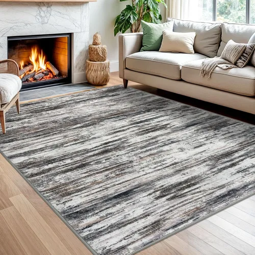 Miniatura 140 de SIILOOM 2 x 3 Alfombra moderna y abstracta para entrada, alfombra neutra azul marino gris multicolor súper suave de área pequeña, alfombras lavables