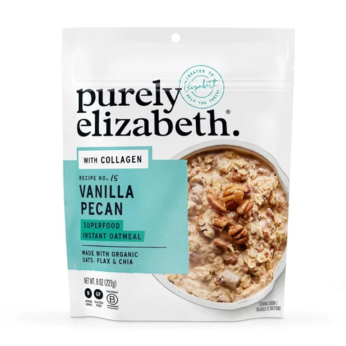Purely Elizabeth Avena de Colágeno, Vainilla Pecana, Hecha con Avena Orgánica, Amaranto, Quinua y Semillas de Chía, Sin Gluten, Sin OMG (Bolsa de