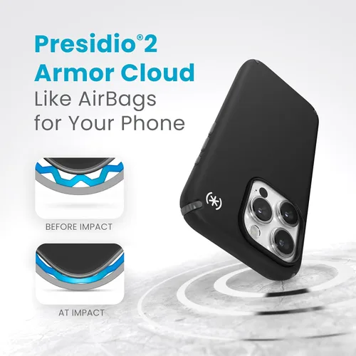 Miniatura 4 de Speck Funda para iPhone 15 Pro - Protección contra caídas - Resistente a los arañazos, tacto suave, funda para teléfono de 6.1 pulgadas - Presidio2