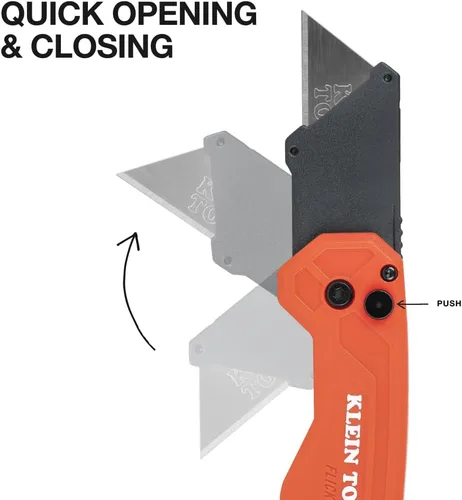 Miniatura 5 de Klein Tools 44307 FLICKBLADE Cuchillo Utilitario Plegable, Diseño Subcompacto con Hoja de Acero al Carbono de Triple Rectificado de Cambio Rápido