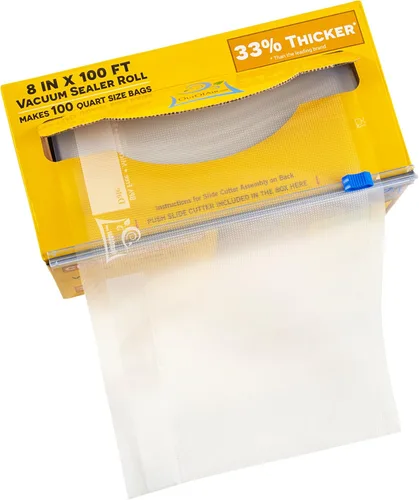 Miniatura 3 de Rollo Sellador al Vacío y Cortador de Bolsas (8" x 100') 4 mil 100 Pies Bolsas Texturizadas por OutOfAir 33% Más Gruesas, Libre de BPA, Sous Vide
