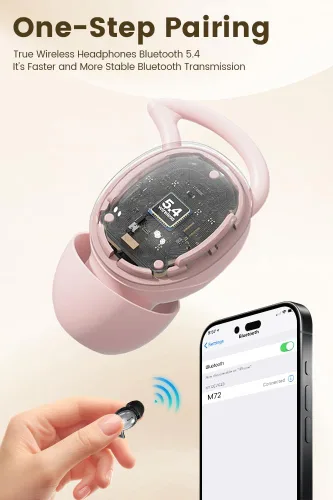 Miniatura 9 de Auriculares para dormir, 5.4 Bluetooth con cancelación de ruido para dormir, ultra delgados, a prueba de sueño lateral, inalámbricos
