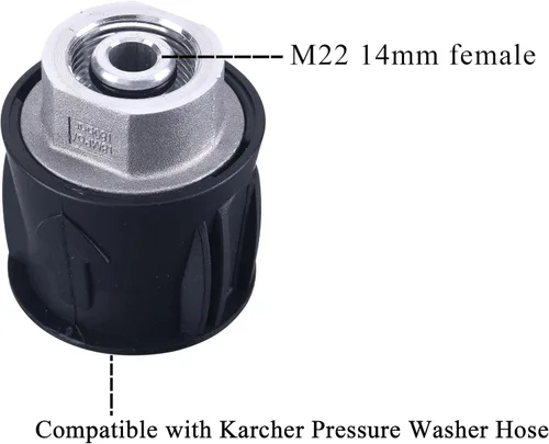 Miniatura 2 de M MINGLE Adaptador para lavadora a presión para pistola y lavadora eléctrica, solo compatible con manguera Karcher, a M22 0.551 in hembra