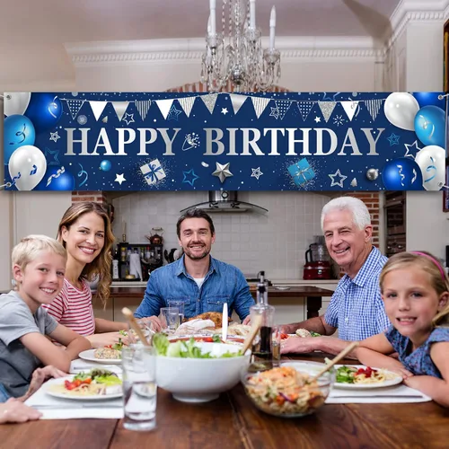 Miniatura 4 de Cartel de patio para regalos de feliz cumpleaños, pancartas grandes de cumpleaños para decoraciones exteriores, telón de fondo para hombres
