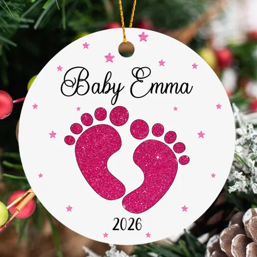 Miniatura 18 de Adorno de Navidad de vaca bebé 2025, adorno personalizado de mi primera Navidad para padres recién nacidos, regalo de recuerdo de primera Navidad