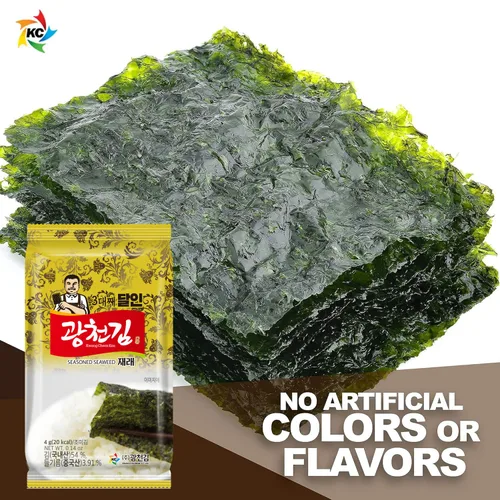Miniatura 5 de KIMNORI Kwangcheonkim Snacks de algas marinas sazonadas – 12 paquetes individuales hojas premium natural tostado Laver Nori 0.14 oz 0.14 onzas