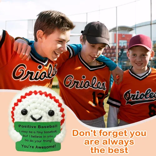 Miniatura 4 de Divertido mini regalo de béisbol de ganchillo para los amantes del béisbol, regalos de cumpleaños para hombres, mujeres, jugadores de béisbol, apoyo