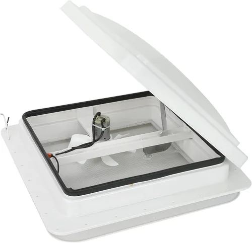 Miniatura 6 de Rejilla de ventilación de techo de 14 pulgadas para caravana, remolque, tapa blanca universal, ventilación de techo con ventilador de ventilación