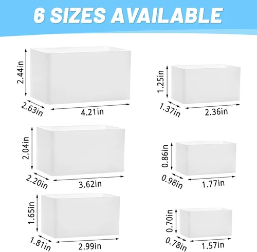 Miniatura 2 de Gartful Moldes de resina rectangulares, 6 moldes de silicona en cubo, moldes de resina epoxi para hacer velas, jabones, adornos de bricolaje