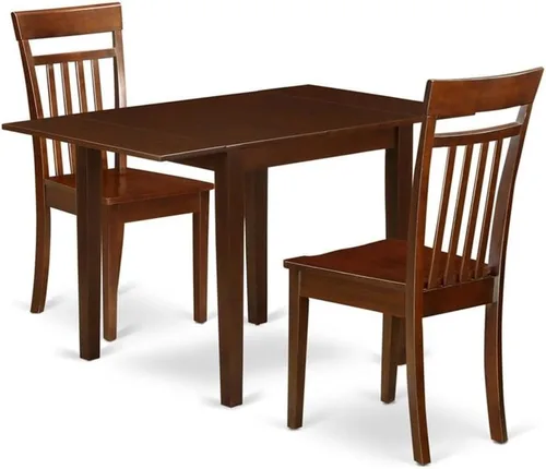 Miniatura 8 de East West Furniture NDCA3-MAH-LC - Juego de comedor de 3 piezas para espacios pequeños que contiene una mesa de comedor rectangular con gotas y 2