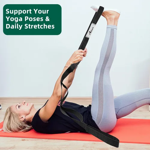 Miniatura 5 de Abiarst - Correa elástica para yoga para terapia física, banda elástica de 10 bucles no elástica para pilates, flexibilidad, ejercicio y gimnasia