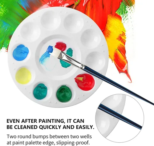 Miniatura 3 de Paletas de bandejas de pintura, paquete de 6, suministros de pintura, paleta de pintura para niños, paleta de plástico