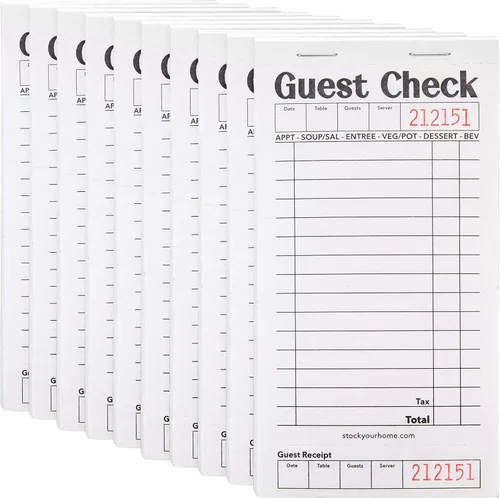 Miniatura 8 de Stock Your Home Libros azules de cheques de invitados para servidores (paquete de 20) bloc de notas de servidor, cuaderno de cheques de camarero