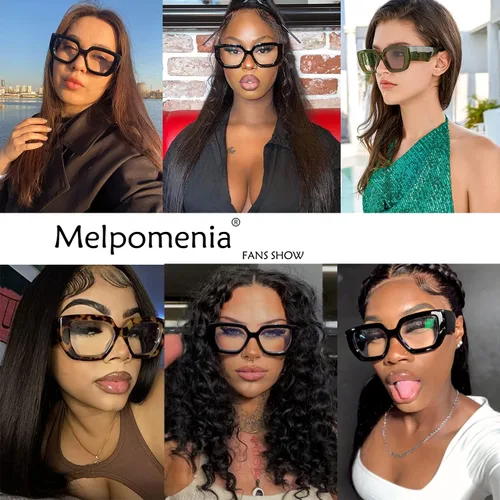 Miniatura 2 de Gafas de luz azul de marco grueso para mujeres y hombres, anteojos cuadrados de moda para juegos de computadora con lente transparente