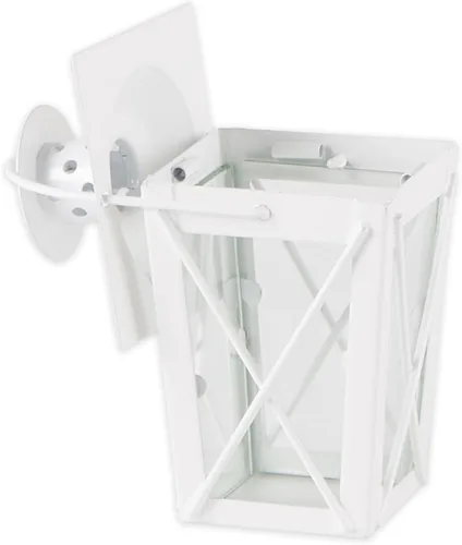 Miniatura 3 de Gifts & Decor - Faroles para velas, 3 7/8 x 3 7/8 x 9, color blanco