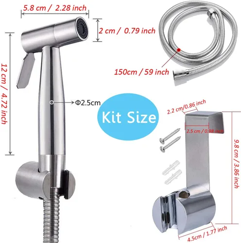 Miniatura 2 de Accesorio de manguera de rociador de fregadero para grifo, reemplazo de cabezal de grifo con 5 adaptadores, manguera de 59 pulgadas y soporte